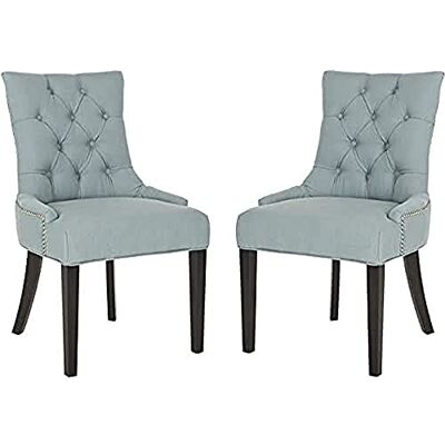 Safavieh Elise Dining Stuhl (2er-Set), Polsterung, Blau / Espresso,55 X 60 X 92.45 cm Safavieh Elise Dining Stuhl (2er-Set), Polsterung, Blau / Espresso,55 X 60 X 92.45 cm