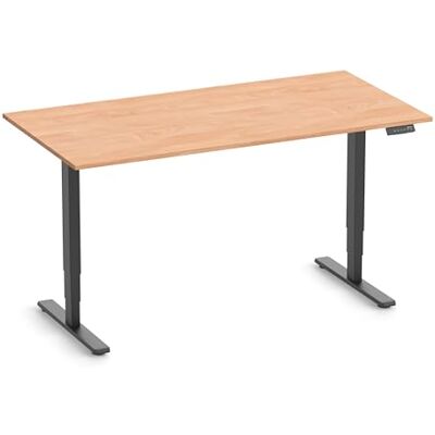 Ergolutions ® FOKUS Schreibtisch, Gestell Schwarz, Tischplatte 1600 x 800 x 19 mm Buche Elektrisch höhenverstellbar bis 128 cm, 80kg Traglast, schnelle leise Motoren, ergonomischer Standing-Desk Ergolutions ® FOKUS Schreibtisch, Gestell Schwarz, Tischplatte 1600 x 800 x 19 mm Buche Elektrisch höhenverstellbar bis 128 cm, 80kg Traglast, schnelle leise Motoren, ergonomischer Standing-Desk