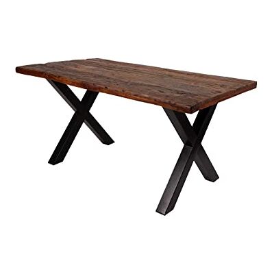 SAM Esstisch Ramon 160x90 cm recyceltes Altholz 50 mm X-Gestell schwarz Rough Wood Platte, massiver Esszimmertisch, Metallgestell, Holztisch SAM Esstisch Ramon 160x90 cm recyceltes Altholz 50 mm X-Gestell schwarz Rough Wood Platte, massiver Esszimmertisch, Metallgestell, Holztisch