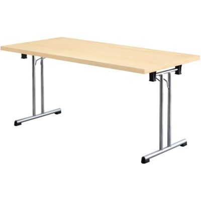 bümö Klapptisch Ahorn 160 x 80 cm klappbar & stapelbar, klappbarer Schreibtisch, Klappschreibtisch, Tisch klappbar, Klappbarer Tisch, Klapptisch Holz-Platte, Gestell stabil aus Metall verchromt bümö Klapptisch Ahorn 160 x 80 cm klappbar & stapelbar, klappbarer Schreibtisch, Klappschreibtisch, Tisch klappbar, Klappbarer Tisch, Klapptisch Holz-Platte, Gestell stabil aus Metall verchromt