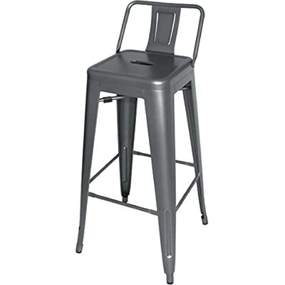 Bolero Bistro-Hocker mit Rückenlehne (4er-Pack), Grau, Stahl pulverbeschichtet, Sitzhöhe: 770 mm, Hocker für den Innen- und Außenbereich Restaurant, Bars, Clubs & Heimgebrauch, DM935 Bolero Bistro-Hocker mit Rückenlehne (4er-Pack), Grau, Stahl pulverbeschichtet, Sitzhöhe: 770 mm, Hocker für den Innen- und Außenbereich Restaurant, Bars, Clubs & Heimgebrauch, DM935