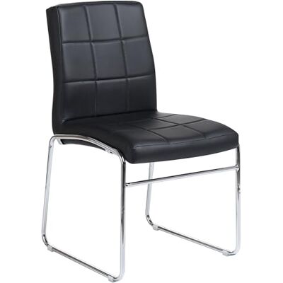 Beliani Konferenzstuhl 2er Set Kunstleder schwarz gesteppt ohne Armlehnen Kiron Beliani Konferenzstuhl 2er Set Kunstleder schwarz gesteppt ohne Armlehnen Kiron