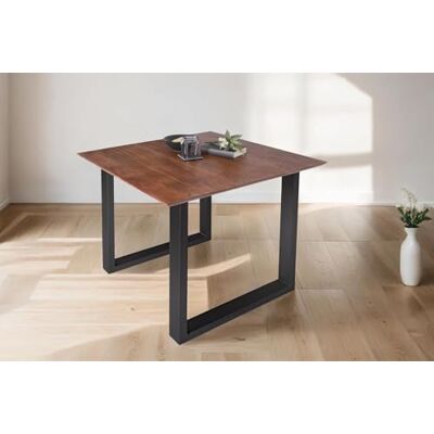 SAM Esstisch Atlanta 80x80 cm Akazie nussbaum Schweizer Kante U schwarz massiver Holztisch, Akazienholz nussbaumfarben, 26 mm Tischplatte, Metallgestell, Esszimmertisch SAM Esstisch Atlanta 80x80 cm Akazie nussbaum Schweizer Kante U schwarz massiver Holztisch, Akazienholz nussbaumfarben, 26 mm Tischplatte, Metallgestell, Esszimmertisch