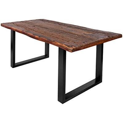 SAM Esstisch Ramona 160x90 cm recyceltes Altholz 50 mm U-Gestell schwarz Rough Wood Platte, massiver Esszimmertisch, Metallgestell, Holztisch SAM Esstisch Ramona 160x90 cm recyceltes Altholz 50 mm U-Gestell schwarz Rough Wood Platte, massiver Esszimmertisch, Metallgestell, Holztisch