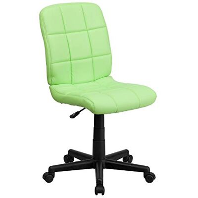 Flash Furniture Bürostuhl mit mittlerer Rückenlehne, gesteppt, Vinyl, drehbar, Stahl, Grün, 58,42 x 55,88 x 22,86 cm Flash Furniture Bürostuhl mit mittlerer Rückenlehne, gesteppt, Vinyl, drehbar, Stahl, Grün, 58,42 x 55,88 x 22,86 cm