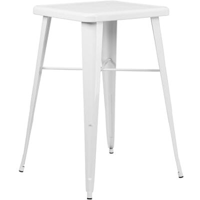 Flash Furniture Aaron Bar-Höhentisch aus Metall, für drinnen und draußen, 60,3 cm, quadratisch, Weiß Flash Furniture Aaron Bar-Höhentisch aus Metall, für drinnen und draußen, 60,3 cm, quadratisch, Weiß