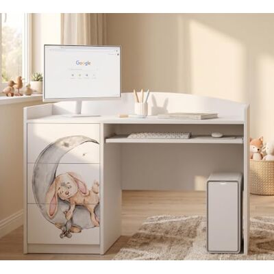 Happy Babies Weißer Kinderschreibtisch mit Schublade und Schrankfach, Schülerschreibtisch für Jungen & Mädchen, PC-Tisch Lerntisch mit Motiv (Nr 92) Happy Babies Weißer Kinderschreibtisch mit Schublade und Schrankfach, Schülerschreibtisch für Jungen & Mädchen, PC-Tisch Lerntisch mit Motiv (Nr 92)