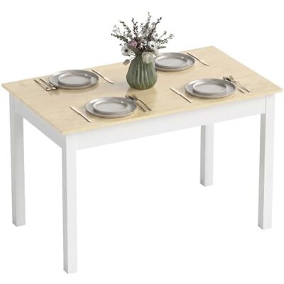 HOMCOM Esstisch für 4 bis 6, Moderne Dicke Beine, 120x70x75 cm, Eiche Küchentisch, Holzoptik-Tischplatte, für Esszimmer, Küche, Wohnzimmer. HOMCOM Esstisch für 4 bis 6, Moderne Dicke Beine, 120x70x75 cm, Eiche Küchentisch, Holzoptik-Tischplatte, für Esszimmer, Küche, Wohnzimmer.