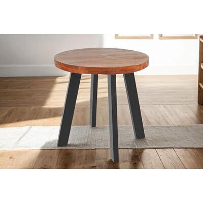 SAM Runder Esstisch Sophia Ø 80 cm Akazie nussbaum 4-Fuß-Gestell schwarz Holztisch massiv, Akazienholz nussbaumfarben, 50 mm Tischplatte, Metallgestell, Industrial-Stil, Esszimmertisch SAM Runder Esstisch Sophia Ø 80 cm Akazie nussbaum 4-Fuß-Gestell schwarz Holztisch massiv, Akazienholz nussbaumfarben, 50 mm Tischplatte, Metallgestell, Industrial-Stil, Esszimmertisch