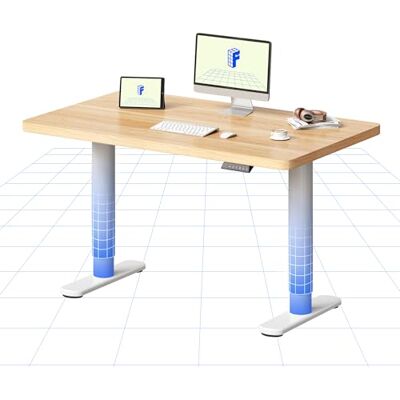 FlexiSpot Höhenverstellbarer Schreibtisch mit runden Tischbeinen – ästhetischer Sitz-Steh-Arbeitsplatz mit ausgewogenen Proportionen und ruhiger Präsenz, 100×60 cm (Weiß + Ahorn) FlexiSpot Höhenverstellbarer Schreibtisch mit runden Tischbeinen – ästhetischer Sitz-Steh-Arbeitsplatz mit ausgewogenen Proportionen und ruhiger Präsenz, 100×60 cm (Weiß + Ahorn)