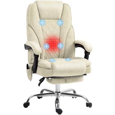 Vinsetto Ergonomischer Massage- und Heizbürostuhl, Beige Bürostuhl, Höhenverstellbar, Neigbare Rückenlehne, Kabelfernbedienung, Ausziehbare Fußstütze, 360° Drehung Vinsetto Ergonomischer Massage- und Heizbürostuhl, Beige Bürostuhl, Höhenverstellbar, Neigbare Rückenlehne, Kabelfernbedienung, Ausziehbare Fußstütze, 360° Drehung