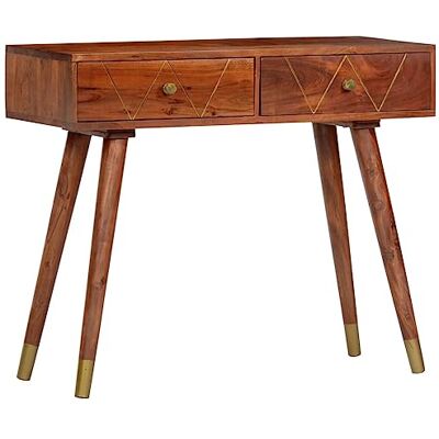 vidaXL Akazienholz Massiv Konsolentisch mit 2 Schubladen Konsole Beistelltisch Frisiertisch Flurtisch Wandtisch Schreibtisch 90x35x76cm vidaXL Akazienholz Massiv Konsolentisch mit 2 Schubladen Konsole Beistelltisch Frisiertisch Flurtisch Wandtisch Schreibtisch 90x35x76cm