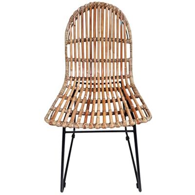 SIT ® Stuhl Rattan – 2er‑Set Esszimmerstuhl mit natürlichem Rattan‑Geflecht & schwarzem Metallgestell, zhöhe ca. 50 cm SIT ® Stuhl Rattan – 2er‑Set Esszimmerstuhl mit natürlichem Rattan‑Geflecht & schwarzem Metallgestell, zhöhe ca. 50 cm