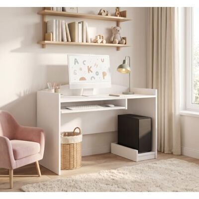 Happy Babies Kinderschreibtisch Jugendschreibtisch mit Schublade und Schrankfach Schülerschreibtisch Hausaufgabentisch PC-Tisch Farbe Weiß Happy Babies Kinderschreibtisch Jugendschreibtisch mit Schublade und Schrankfach Schülerschreibtisch Hausaufgabentisch PC-Tisch Farbe Weiß
