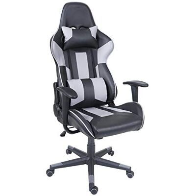 Mendler Bürostuhl HWC-F84 Kunstleder schwarz/grau Schreibtischstuhl, Gamingstuhl, Chefsessel, Drehstuhl Mendler Bürostuhl HWC-F84 Kunstleder schwarz/grau Schreibtischstuhl, Gamingstuhl, Chefsessel, Drehstuhl