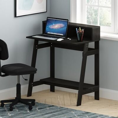 Furinno SIMPLISTIC 81.3 cm Schwarzer Computertisch, kleiner Bürotisch, Rechteckiger Homeoffice-Schreibtisch mit Regal, Gaming-Schreibtisch für Homeoffice, Schlafzimmer, Arbeitszimmer, Schwarz Espresso Furinno SIMPLISTIC 81.3 cm Schwarzer Computertisch, kleiner Bürotisch, Rechteckiger Homeoffice-Schreibtisch mit Regal, Gaming-Schreibtisch für Homeoffice, Schlafzimmer, Arbeitszimmer, Schwarz Espresso