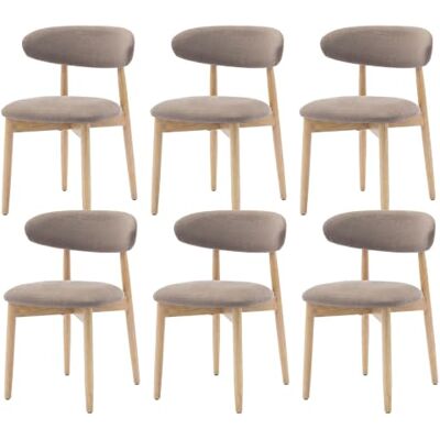 COLAMY Esszimmerstühle 6er Set, Stühle Esszimmer mit Rückenlehne, Moderne Küchenstühle Gepolstert, Stoff Dining Chairs mit Back, für Esszimmer, Küche, Restaurant, Holzbein in Naturholzfarbe, Kamel COLAMY Esszimmerstühle 6er Set, Stühle Esszimmer mit Rückenlehne, Moderne Küchenstühle Gepolstert, Stoff Dining Chairs mit Back, für Esszimmer, Küche, Restaurant, Holzbein in Naturholzfarbe, Kamel