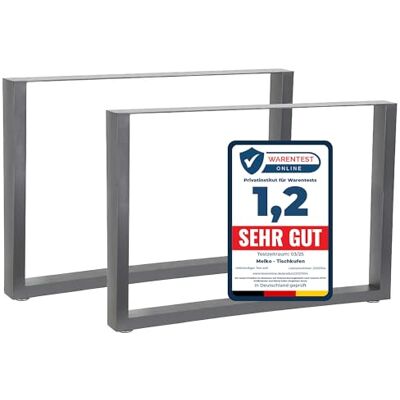 MELKO - 2-teilige Tischbasen 100x72 - Grau Stahl - Tischbasis MELKO - 2-teilige Tischbasen 100x72 - Grau Stahl - Tischbasis