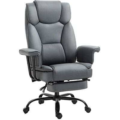 Vinsetto Bürostuhl Ergonomischer Computerstuhl 68 x 80 x 120–126 cm Chefsessel, 360° Drehbar, Höhenverstellbar, mit Kopfstütze, Gepolsterte Armlehnen, mit Fußstütze, Kunstleder Vinsetto Bürostuhl Ergonomischer Computerstuhl 68 x 80 x 120–126 cm Chefsessel, 360° Drehbar, Höhenverstellbar, mit Kopfstütze, Gepolsterte Armlehnen, mit Fußstütze, Kunstleder