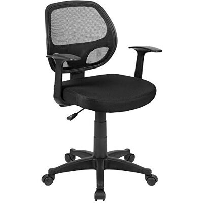 Flash Furniture Arbeitsstuhl, mittelhohe Rückenlehne, Stoff, schwarz, Produktmaße: 61 x 53 x 99 cm Flash Furniture Arbeitsstuhl, mittelhohe Rückenlehne, Stoff, schwarz, Produktmaße: 61 x 53 x 99 cm