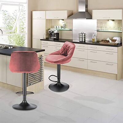 LANTUS 2er Set Barhocker Barstuhl Höhenverstellbar 360 ° Schwenkbar Tresenhocker mit Fußstütze für Bar Bistro Café Küche LANTUS 2er Set Barhocker Barstuhl Höhenverstellbar 360 ° Schwenkbar Tresenhocker mit Fußstütze für Bar Bistro Café Küche