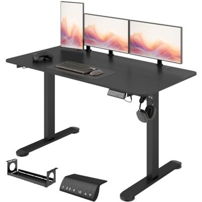 Vinsetto Höhenverstellbarer Schreibtisch 140 x 70 cm Elektrisch Schwarz Computertisch, 4 Memory-Voreinstellungen, Ergonomisch Steh-Sitz Tisch, Haken, Anti-Kollision Vinsetto Höhenverstellbarer Schreibtisch 140 x 70 cm Elektrisch Schwarz Computertisch, 4 Memory-Voreinstellungen, Ergonomisch Steh-Sitz Tisch, Haken, Anti-Kollision