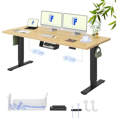 FlexiSpot Höhenverstellbarer Schreibtisch 180×80 cm, Doppelmotor, Einteilige 19 mm Bambus-Tischplatte, 4 Speicherhöhen, LED Anzeige, Ergonomischer Büro- und Computertisch (Schwarzes Gestell) FlexiSpot Höhenverstellbarer Schreibtisch 180×80 cm, Doppelmotor, Einteilige 19 mm Bambus-Tischplatte, 4 Speicherhöhen, LED Anzeige, Ergonomischer Büro- und Computertisch (Schwarzes Gestell)