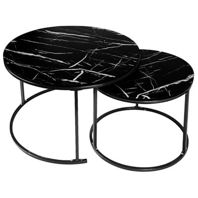 LANTUS Couchtisch-Set rund – Antikes rundes Holztisch-Set –Tisch, Beistelltische– Sofatisch für Wohnzimmer, Schlafzimmer, Büro,B(60 x 60 x 45 cm & 40 x 40 x 38 cm) Schwarzer LANTUS Couchtisch-Set rund – Antikes rundes Holztisch-Set –Tisch, Beistelltische– Sofatisch für Wohnzimmer, Schlafzimmer, Büro,B(60 x 60 x 45 cm & 40 x 40 x 38 cm) Schwarzer