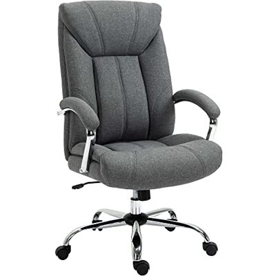 Vinsetto Bürostuhl mit Wippfunktion Kopfstütze Grau 65 x 78 x 110-118 cm Ergonomischer Stuhl, Gepolsterte Armlehne, Höhenverstellbarer Schreibtischstuhl, Drehstuhl mit Rückenlehne, Nylon Vinsetto Bürostuhl mit Wippfunktion Kopfstütze Grau 65 x 78 x 110-118 cm Ergonomischer Stuhl, Gepolsterte Armlehne, Höhenverstellbarer Schreibtischstuhl, Drehstuhl mit Rückenlehne, Nylon