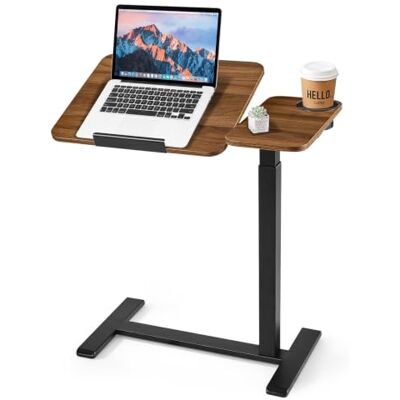 VEVOR Beistelltisch 700x400 mm Laptoptisch Nachttisch Sofatisch Stehpult fürs Homeoffice, Höhenverstellbar von 680 bis 1080 mm, Pflegetisch mit Rollen, Neigbarer Tischplatte & Getränkehalter, Braun VEVOR Beistelltisch 700x400 mm Laptoptisch Nachttisch Sofatisch Stehpult fürs Homeoffice, Höhenverstellbar von 680 bis 1080 mm, Pflegetisch mit Rollen, Neigbarer Tischplatte & Getränkehalter, Braun