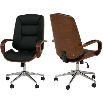 Mendler Bürostuhl HWC-O83 Bugholz Walnuss-Optik schwarz Drehstuhl, Chefsessel, (280g/m²), Kunstleder, FSC®-Zertifiziert Mendler Bürostuhl HWC-O83 Bugholz Walnuss-Optik schwarz Drehstuhl, Chefsessel, (280g/m²), Kunstleder, FSC®-Zertifiziert