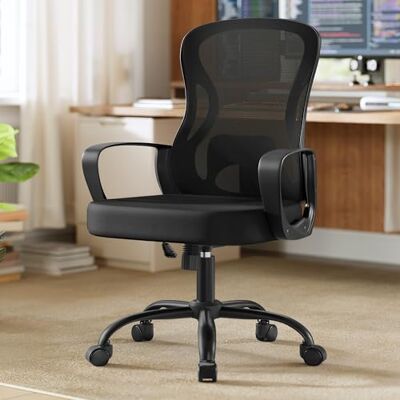 SONGMICS Bürostuhl ergonomisch, Drehstuhl mit Netzgewebe, Schreibtischstuhl mit Lendenstütze, Wippfunktion, Armlehnen, für Arbeitszimmer, Schlafzimmer, tintenschwarz OBN043BH02 SONGMICS Bürostuhl ergonomisch, Drehstuhl mit Netzgewebe, Schreibtischstuhl mit Lendenstütze, Wippfunktion, Armlehnen, für Arbeitszimmer, Schlafzimmer, tintenschwarz OBN043BH02