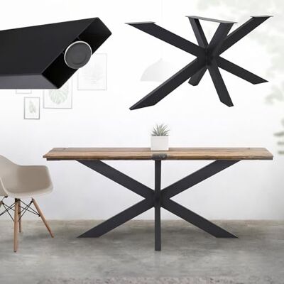 ML DESIGN modern living ML-Design Tischgestell Spider 78x71x120 cm, Schwarz, Kreuzgestell Kreuz X-Design Tischfüße Möbelfüße, Schwerlast Tischkufen Stahl, Metall Tischbeine, DIY Esstisch, Industriedesign, einfache Montage ML DESIGN modern living ML-Design Tischgestell Spider 78x71x120 cm, Schwarz, Kreuzgestell Kreuz X-Design Tischfüße Möbelfüße, Schwerlast Tischkufen Stahl, Metall Tischbeine, DIY Esstisch, Industriedesign, einfache Montage