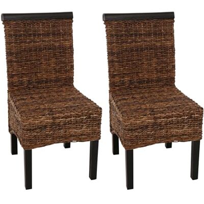 Mendler 2er-Set Esszimmerstuhl M45 Bananengeflecht dunkel, ohne Kissen Stuhl, Korbstuhl Mendler 2er-Set Esszimmerstuhl M45 Bananengeflecht dunkel, ohne Kissen Stuhl, Korbstuhl