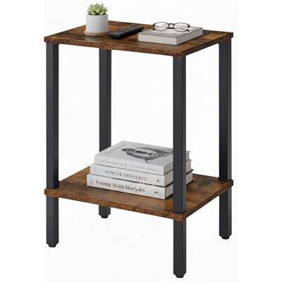 Relaxdays Beistelltisch, 2 Ablagen, Industrial Design, HxBxT: 55x38x30 cm, Wohnzimmer, eckiger Couchtisch, braun/schwarz Relaxdays Beistelltisch, 2 Ablagen, Industrial Design, HxBxT: 55x38x30 cm, Wohnzimmer, eckiger Couchtisch, braun/schwarz