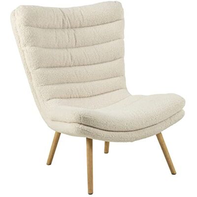 AC Design Furniture Grady Loungestuhl in Cream, Polsterstuhl in Weicher Teddy-Optik und Holzbeinen, Ohrensessel im Modernen Skandinavischen Retro Stil für Wohnzimmer, Schlafzimmer, Büro AC Design Furniture Grady Loungestuhl in Cream, Polsterstuhl in Weicher Teddy-Optik und Holzbeinen, Ohrensessel im Modernen Skandinavischen Retro Stil für Wohnzimmer, Schlafzimmer, Büro
