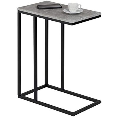 IDIMEX Beistelltisch Debora, praktischer Wohnzimmertisch in C-Form, schöner Couchtisch Tischplatte rechteckig in Betonoptik, eleganter Sofatisch mit Metallgestell in schwarz IDIMEX Beistelltisch Debora, praktischer Wohnzimmertisch in C-Form, schöner Couchtisch Tischplatte rechteckig in Betonoptik, eleganter Sofatisch mit Metallgestell in schwarz