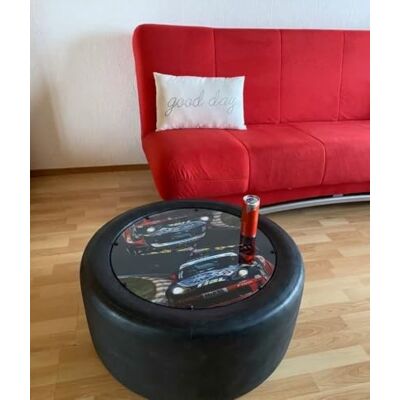 ART Beistelltisch aus Racing Slick/Rennreifen org. aus der Tourenwagenmeisterschaft, GT Masters ART Beistelltisch aus Racing Slick/Rennreifen org. aus der Tourenwagenmeisterschaft, GT Masters