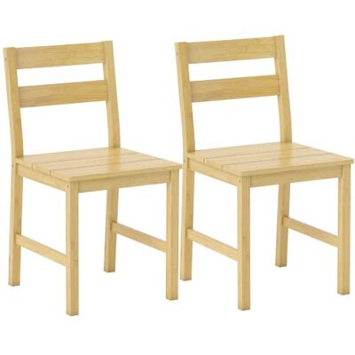 HOMCOM Set mit 2 Bambus Esszimmerstühlen, Naturholzoptik Armlehnenlose Küchenstühle, Lamellensitz, geschwungene Rückenlehne, für Wohnzimmer & Zuhause. HOMCOM Set mit 2 Bambus Esszimmerstühlen, Naturholzoptik Armlehnenlose Küchenstühle, Lamellensitz, geschwungene Rückenlehne, für Wohnzimmer & Zuhause.