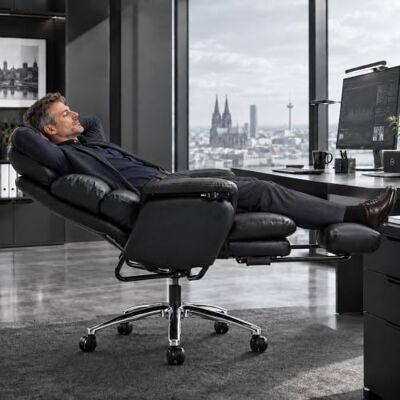 FlexiSpot 180° Verstellbarer Bürostuhl mit Fußstütze HC4 PRO Schwarz FlexiSpot 180° Verstellbarer Bürostuhl mit Fußstütze HC4 PRO Schwarz