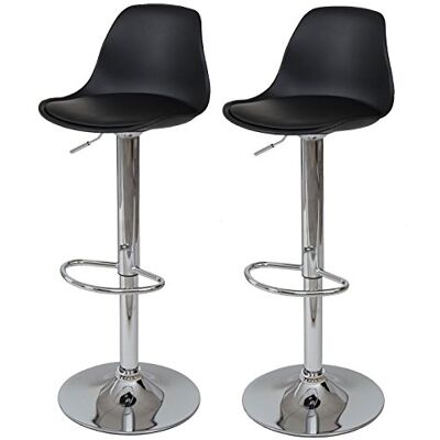 Mendler 2er-Set Barhocker HWC-B14, Drehhocker, Kunstleder schwarz Tresenhocker, Barstuhl Mendler 2er-Set Barhocker HWC-B14, Drehhocker, Kunstleder schwarz Tresenhocker, Barstuhl