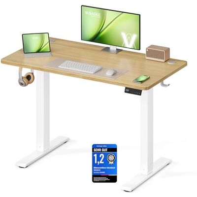 VASAGLE Höhenverstellbarer Schreibtisch, Stehtisch, Computertisch, Erinnerung bei langem Sitzen, Memory-Funktion mit 4 Höhen, für Büro, 100 x 60 cm, goldeichenfarben LSD310YA03 VASAGLE Höhenverstellbarer Schreibtisch, Stehtisch, Computertisch, Erinnerung bei langem Sitzen, Memory-Funktion mit 4 Höhen, für Büro, 100 x 60 cm, goldeichenfarben LSD310YA03