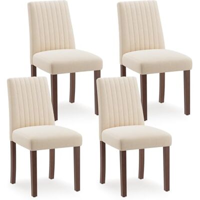 MALOL Esszimmerstühle 4er Set, Stuhl Esszimmer, Küche Essstühle, Gepolsterte Küchenstühle mit Rückenlehne & Holzbeinen, Stoff-Dining Chairs für Esszimmer, Restaurant, Beige MALOL Esszimmerstühle 4er Set, Stuhl Esszimmer, Küche Essstühle, Gepolsterte Küchenstühle mit Rückenlehne & Holzbeinen, Stoff-Dining Chairs für Esszimmer, Restaurant, Beige
