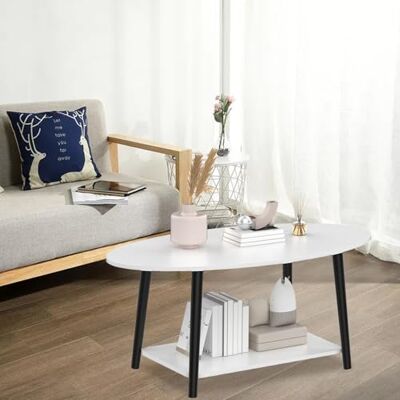LANTUS Couchtisch Wohnzimmertisch Sofatisch – Beistelltisch Set, Sofatisch für Wohnzimmer, Coffee Table für Wohnzimmer & Büro,100 x 53 x 45 cm – Weiß LANTUS Couchtisch Wohnzimmertisch Sofatisch – Beistelltisch Set, Sofatisch für Wohnzimmer, Coffee Table für Wohnzimmer & Büro,100 x 53 x 45 cm – Weiß