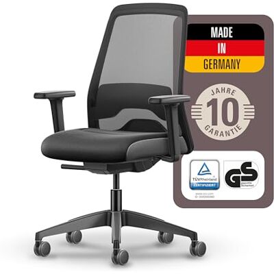 Interstuhl Style AIR Bürostuhl Ergonomisch – Schreibtischstuhl mit Netzrücken & Synchronmechanik, Belastbar bis 150kg, TÜV-geprüft, 10 J. Garantie, Made in Germany, schwarz Interstuhl Style AIR Bürostuhl Ergonomisch – Schreibtischstuhl mit Netzrücken & Synchronmechanik, Belastbar bis 150kg, TÜV-geprüft, 10 J. Garantie, Made in Germany, schwarz