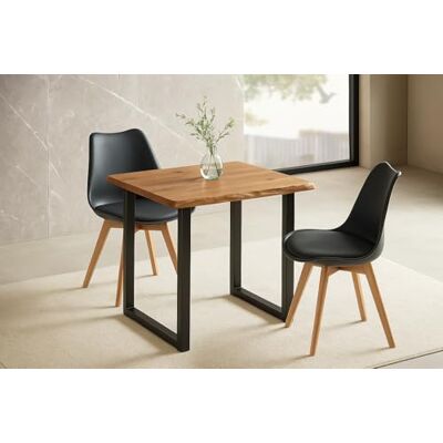 SAM 3-TLG. Essgruppe Josy 80x80 cm, Wildeiche-Optik, 2X Stuhl Schwarz Holz Wildeiche-Optik, 40 mm Platte, U-Gestell Schwarz, 2X Schalenstuhl Schwarz + Buche-Gestell SAM 3-TLG. Essgruppe Josy 80x80 cm, Wildeiche-Optik, 2X Stuhl Schwarz Holz Wildeiche-Optik, 40 mm Platte, U-Gestell Schwarz, 2X Schalenstuhl Schwarz + Buche-Gestell