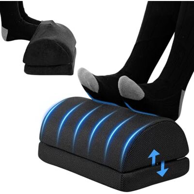 Todeco Verstellbare Fußstütze Unter Schreibtisch, Ergonomisches Kissen, Höhenverstellbare Fußablage Für Homeoffice Büro, Fußhocker Footrest Mit Zwei Stoffbezügen Verschiedener Dicke, Reines Schwarz Todeco Verstellbare Fußstütze Unter Schreibtisch, Ergonomisches Kissen, Höhenverstellbare Fußablage Für Homeoffice Büro, Fußhocker Footrest Mit Zwei Stoffbezügen Verschiedener Dicke, Reines Schwarz