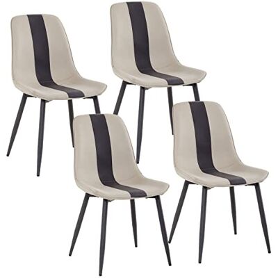 Mondeer Esszimmerstühle 4er Set, Küchenstuhl Polsterstuhl mit Metallbeinen Modernes Design, für Esszimmer Wohnzimmer Empfangsraum Büro, B48 x H85 x T40 cm, Beige Mondeer Esszimmerstühle 4er Set, Küchenstuhl Polsterstuhl mit Metallbeinen Modernes Design, für Esszimmer Wohnzimmer Empfangsraum Büro, B48 x H85 x T40 cm, Beige