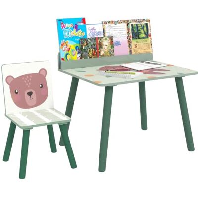 AIYAPLAY Kinderstuhl- und Tischset mit Ablagefach, Grün Schreibtisch & Stuhl, MDF & Kiefernholz, für Schlafzimmer, Spielzimmer, Kinderzimmer AIYAPLAY Kinderstuhl- und Tischset mit Ablagefach, Grün Schreibtisch & Stuhl, MDF & Kiefernholz, für Schlafzimmer, Spielzimmer, Kinderzimmer