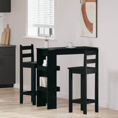 Weilusique Wand Bar Tisch Schwarz Eichen-Optik 102 x 45 x 103,5 cm moderner ESS- und Küchentisch mit Stauraum für Wohnzimmer und Bar-Umgebung ideal für kleine Räume Weilusique Wand Bar Tisch Schwarz Eichen-Optik 102 x 45 x 103,5 cm moderner ESS- und Küchentisch mit Stauraum für Wohnzimmer und Bar-Umgebung ideal für kleine Räume